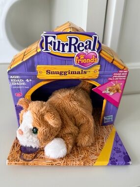 Vintage 2000’S HASBRO FURREAL Friends Snuggimals Kitten Orange Tiger Electronics